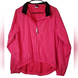 Canari Cycling Jacket Womens Hot Pink Lightweight Windbreaker Full Zip Size XL